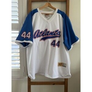 VTG Ackers Diamond Collection Atlanta Braves Hank Aaron #44 Jersey Sz XXL